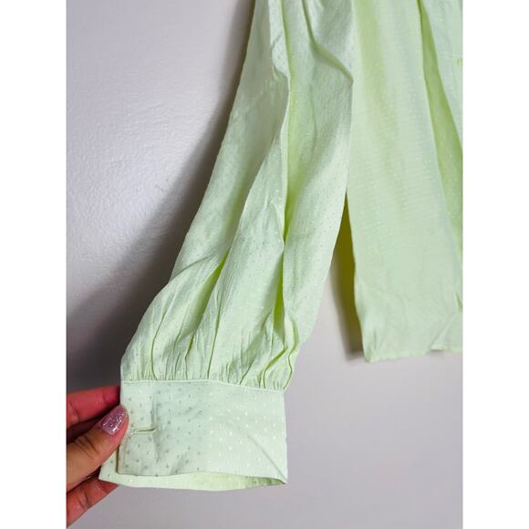 Ann Taylor Factory lime green button down shirt size S - Picture 6 of 9